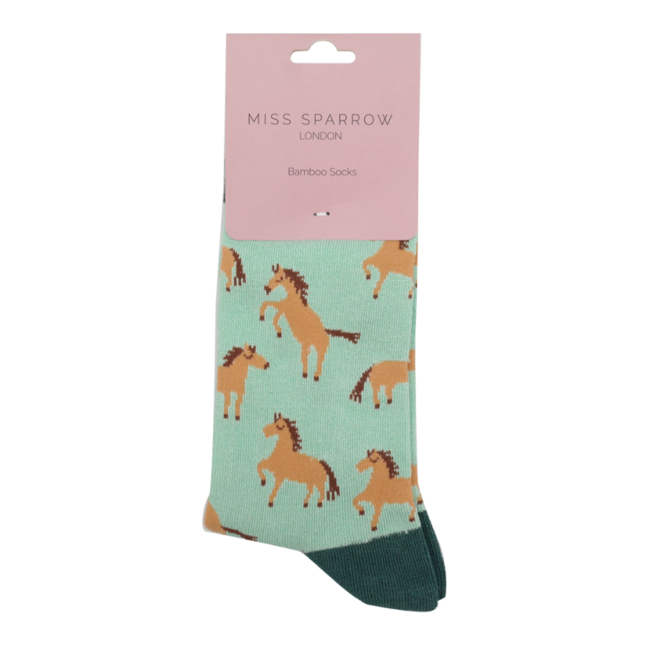Socks Bamboo Wild Horses mint