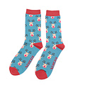 Miss Sparrow Männer-Socken Bamboo Reindeer aqua