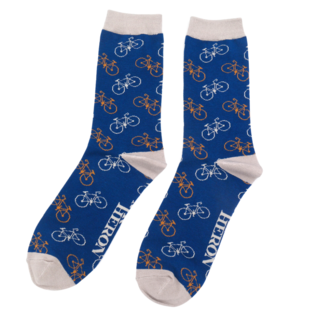 Miss Sparrow Männer-Socken Bamboo Little Bikes navy