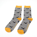 Miss Sparrow Männer-Socken Bamboo Little Sausage Dogs grey