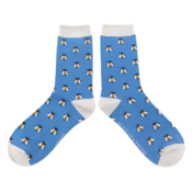 Miss Sparrow Socks Bamboo Honey Bees blue