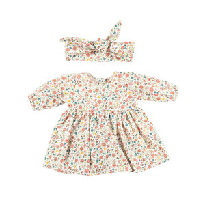 Olimi Doll dress with headband Miniland 38cm Retro Meadow