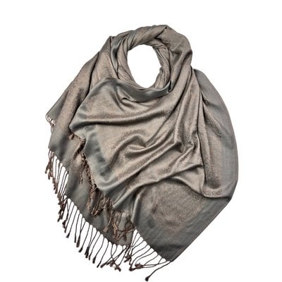 M&K Collection Scarf Pashimina Paisley grey