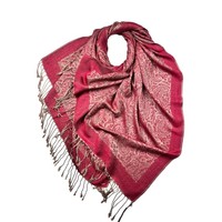 M&K Collection Scarf Pashimina Paisley red
