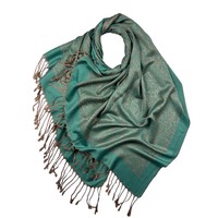 M&K Collection Scarf Pashimina Paisley turquoise