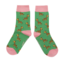 Kindersocken Bamboo Girls Giraffes green 4-6Y
