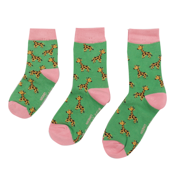 Kindersocken Bamboo Girls Giraffes green 2-3Y