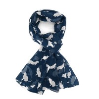 M&K Collection Scarve Cats navy