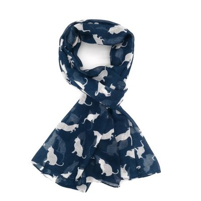M&K Collection Scarve Cats navy