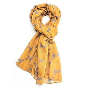 M&K Collection Scarve Dogs mustard