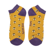 Miss Sparrow Trainer Mens Socks Bamboo Bees yellow