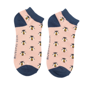 Miss Sparrow Trainer Socken Bamboo Honey Bees dusky pink