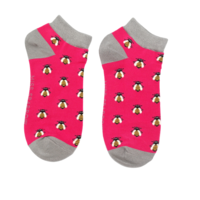 Miss Sparrow Trainer Socks Bamboo Honey Bees hot pink