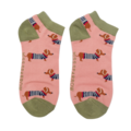 Miss Sparrow Trainer Socks Bamboo Parisian Pups dusky pink