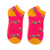 Miss Sparrow Trainer Socks Bamboo Parisian Pups hot pink