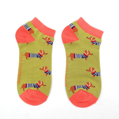 Miss Sparrow Trainer Socken Bamboo Parisian Pups olive