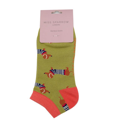 Miss Sparrow Trainer Socken Bamboo Parisian Pups olive