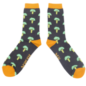 Miss Sparrow Mens Socks Bamboo Broccoli charcoal