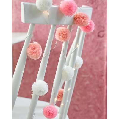 Talking Tables Lichterkette Pom Pom pink