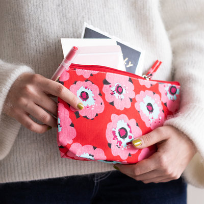 Overbeck and Friends Beauty Bag Lilly red/pink small