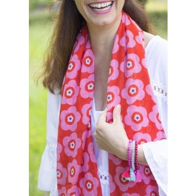 Overbeck and Friends Scarf/Pareo  Lilly pink/red