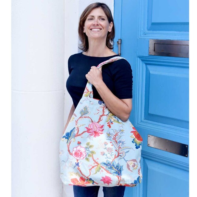 Canvas Bag XL Exotic Flower blue