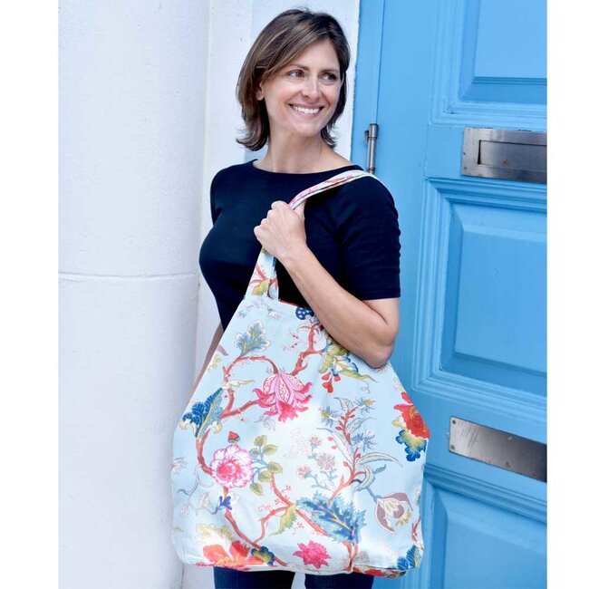 Canvas Bag XL Exotic Flower blue