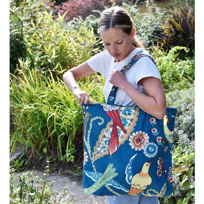 Canvas Bag XL Exotic Bird blue