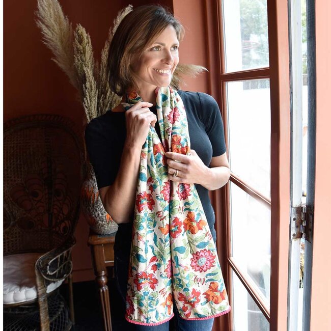 Scarve Cotton Floral Garden