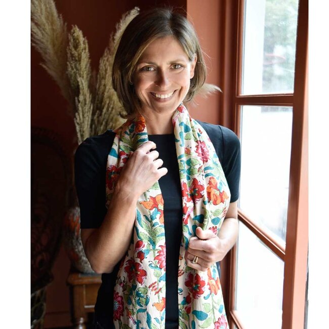 Scarve Cotton Floral Garden
