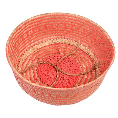 Rex London Basket Seagrass Large coral