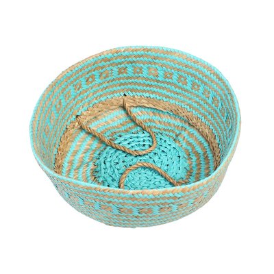Rex London Basket Seagrass Small turquoise