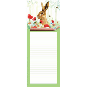 Otter House Magnetic Memo Pad Hare & Poppies