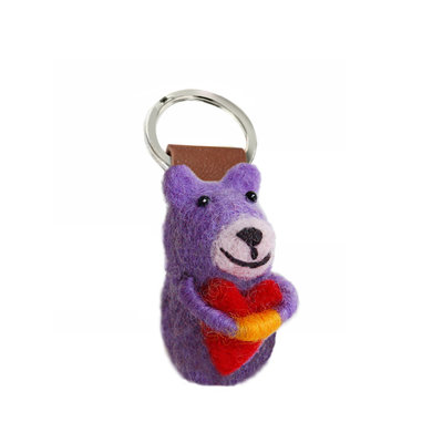 Sweetee Key ring felt animals Heart assorti