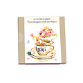 Otter House Notecard Pack Square Teacups & Herbs