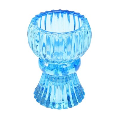 Rex London Candleholder Glass Doubel Ended blue