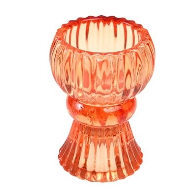 Rex London Candleholder Glass Doubel Ended orange