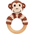 Sindibaba Rattle wooden ring Monkey brown (organic cotton)