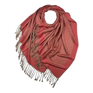 M&K Collection Scarf Pashimina Paisley coral