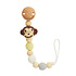Sindibaba Pacifier clip with Monkey brown (organic cotton)