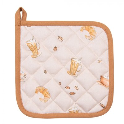 Clayre & Eef Potholder Croissant & Coffee