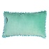 Rex London Velvet pillow with pompoms aqua