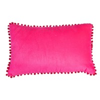 Rex London Velvet pillow with pompoms pink