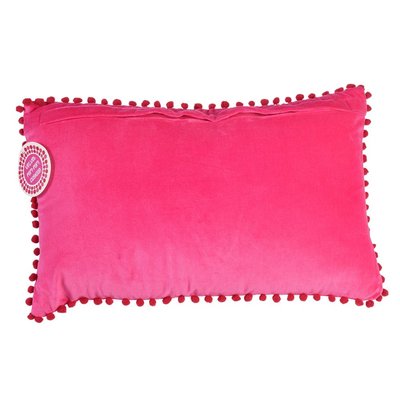 Rex London Velvet pillow with pompoms pink