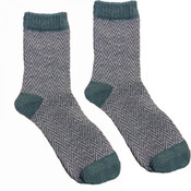 Joya Socks Woolmix ZigZag green/tan