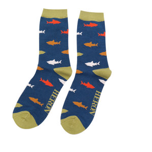 Miss Sparrow Männer-Socken Bamboo Sharks navy