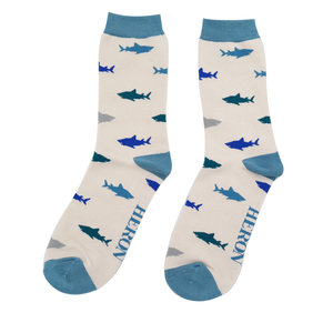 Miss Sparrow Männer-Socken Bamboo Sharks silver