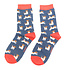 Miss Sparrow Socks Bamboo Jack Russells navy