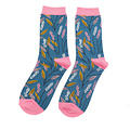 Miss Sparrow Socken Bamboo Berry Branches navy