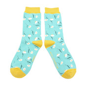 Miss Sparrow Socken Bamboo Daisies aqua